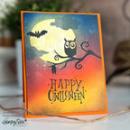 Honey Bee Owlloween Stamps And Dies Bundle Scary Moon Card
