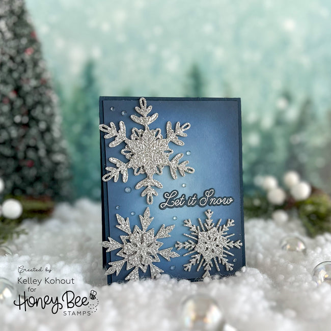 Honey Bee Lovely Layers Large Snowflakes Dies hbds-llsnow Let It Snow Card | color-code:ALT01