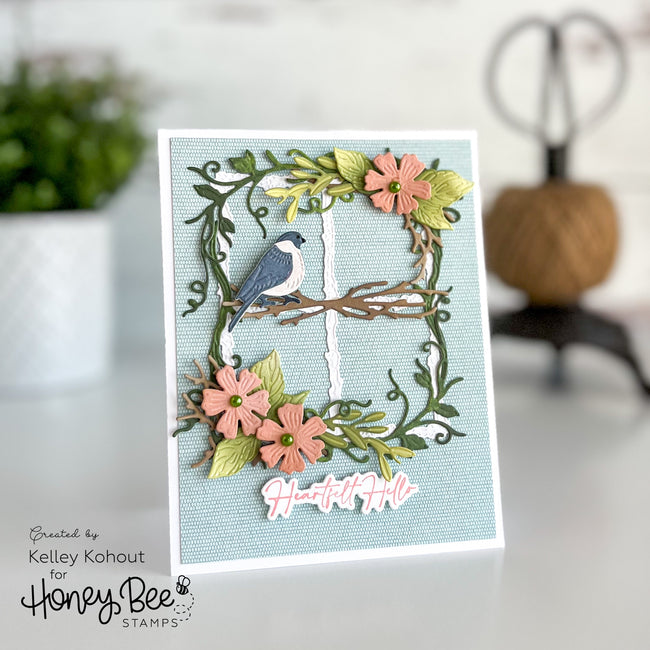 Honey Bee Seasonal Sentiments Clear Stamps hbst-515 Heartfelt Hello Bird Card