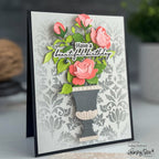 Honey Bee Vintage Flourish Background Stencil hbsl-140 Beautiful Birthday Card