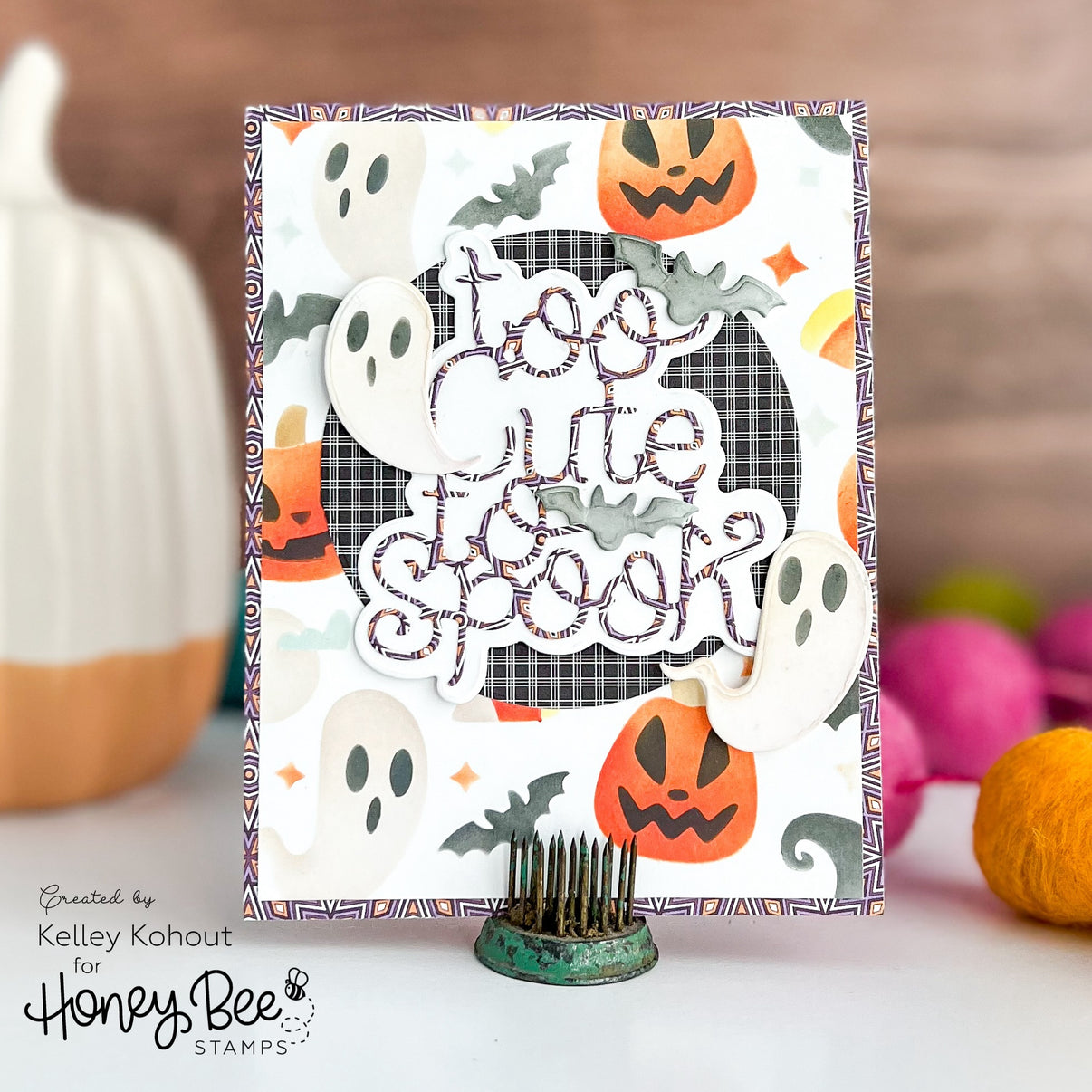Honey Bee Happy Haunting Dies hbds-haphnt Too Cute Halloween Card