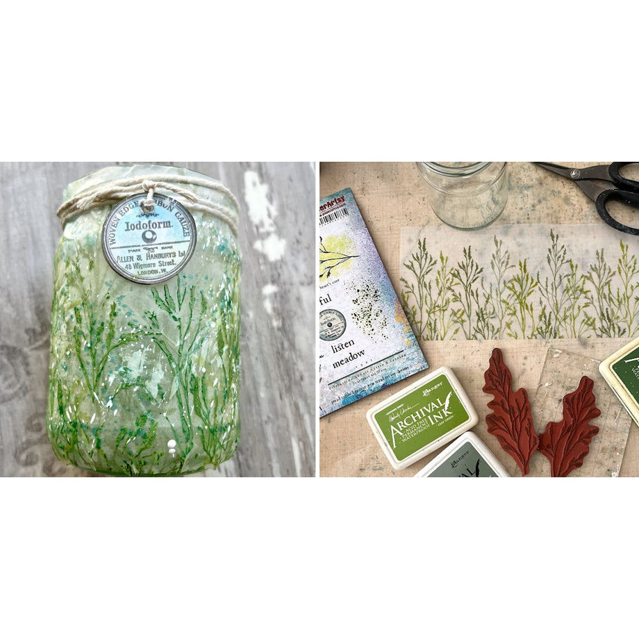 Paper Artsy Alison Bomber Pressed Grasses Edition Cling Stamps