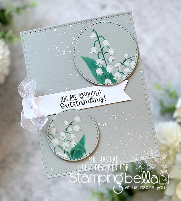 Stamping Bella Lily of the Valley Cling Stamp eb1244 outstanding card