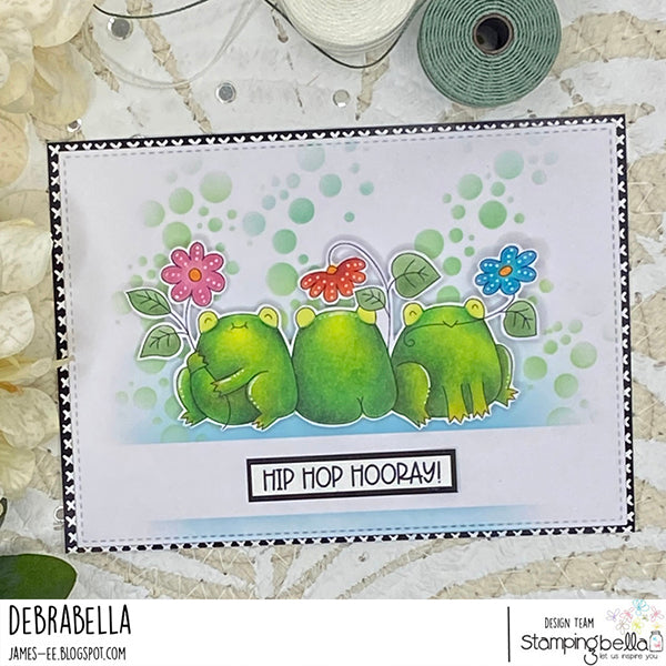 Stamping Bella Frogs & Flowers Cling Stamp eb1275 hip hop
