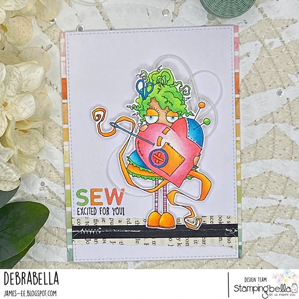 Stamping Bella Oddball Mending Hearts Cling Stamp eb1280 sew excited