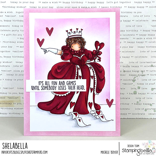 Stamping Bella Tiny Townie Wonderland Queen of Hearts Cling Stamp eb1289 fun and games