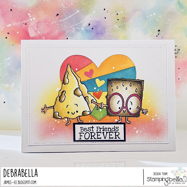 Stamping Bella Spec-Tacular Together Sentiment Set Cling Stamps eb1374 best friends