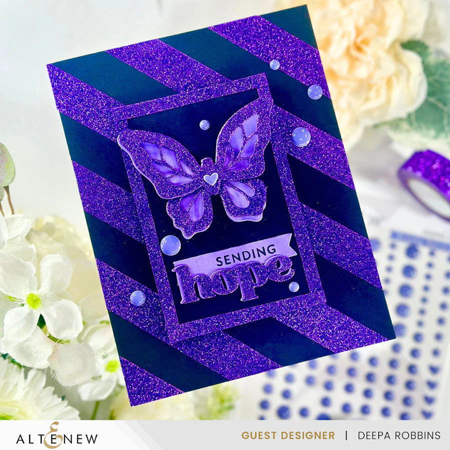 Altenew Mystic Purple Glitter Tape alt8929 sending hope