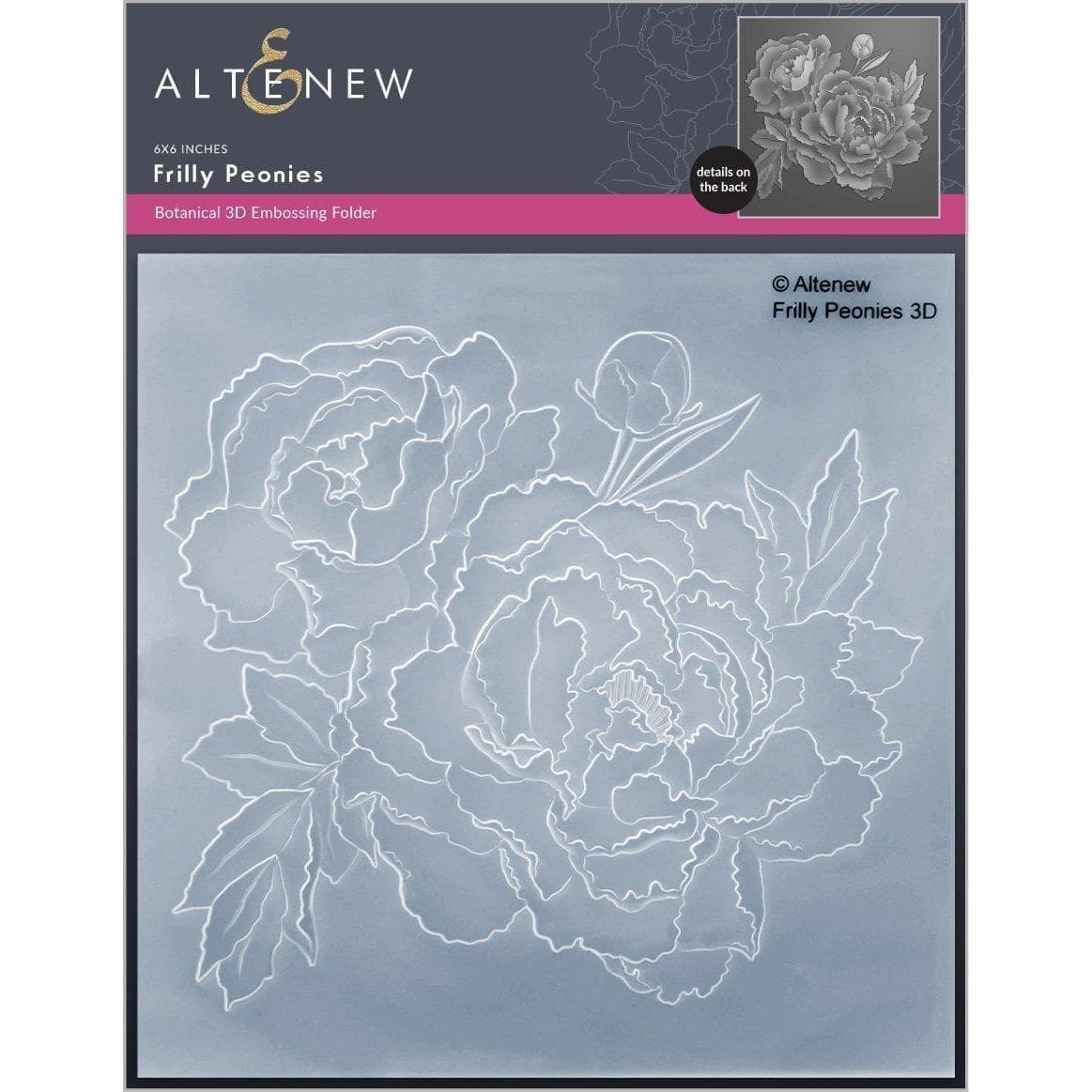 Altenew FRILLY PEONIES 3D Embossing Folder ALT6453