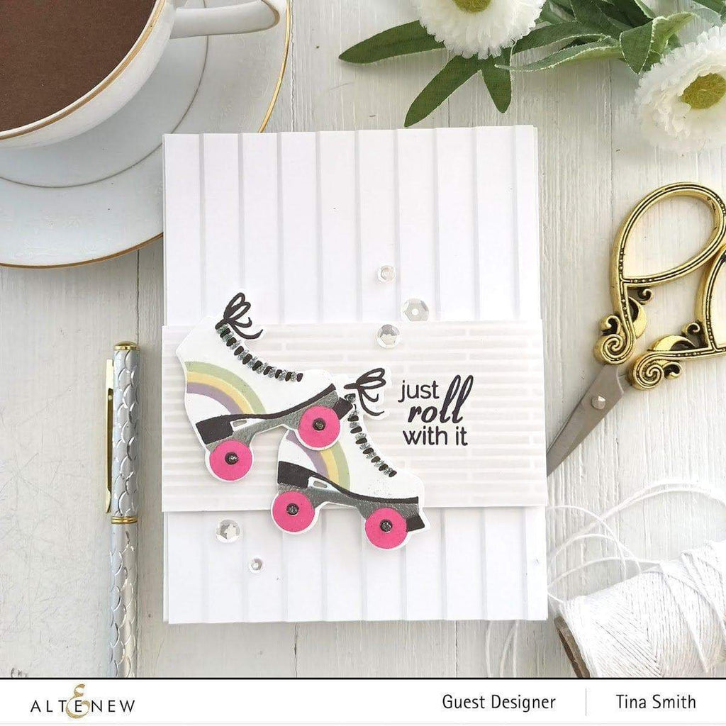 Altenew WINDOW SLATS 3D Embossing Folder ALT6277 just roll with it