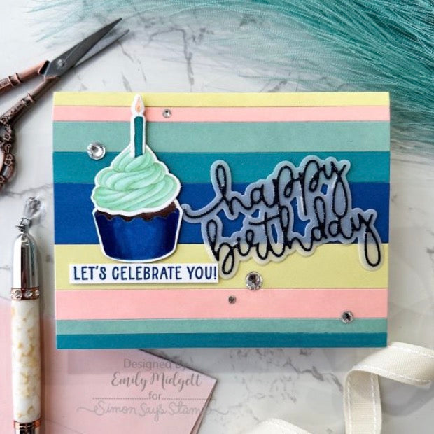 Simon Says Stamp Bouncy Happy Birthday Wafer Dies 1365sd DieCember Birthday Card | color-code:ALT06