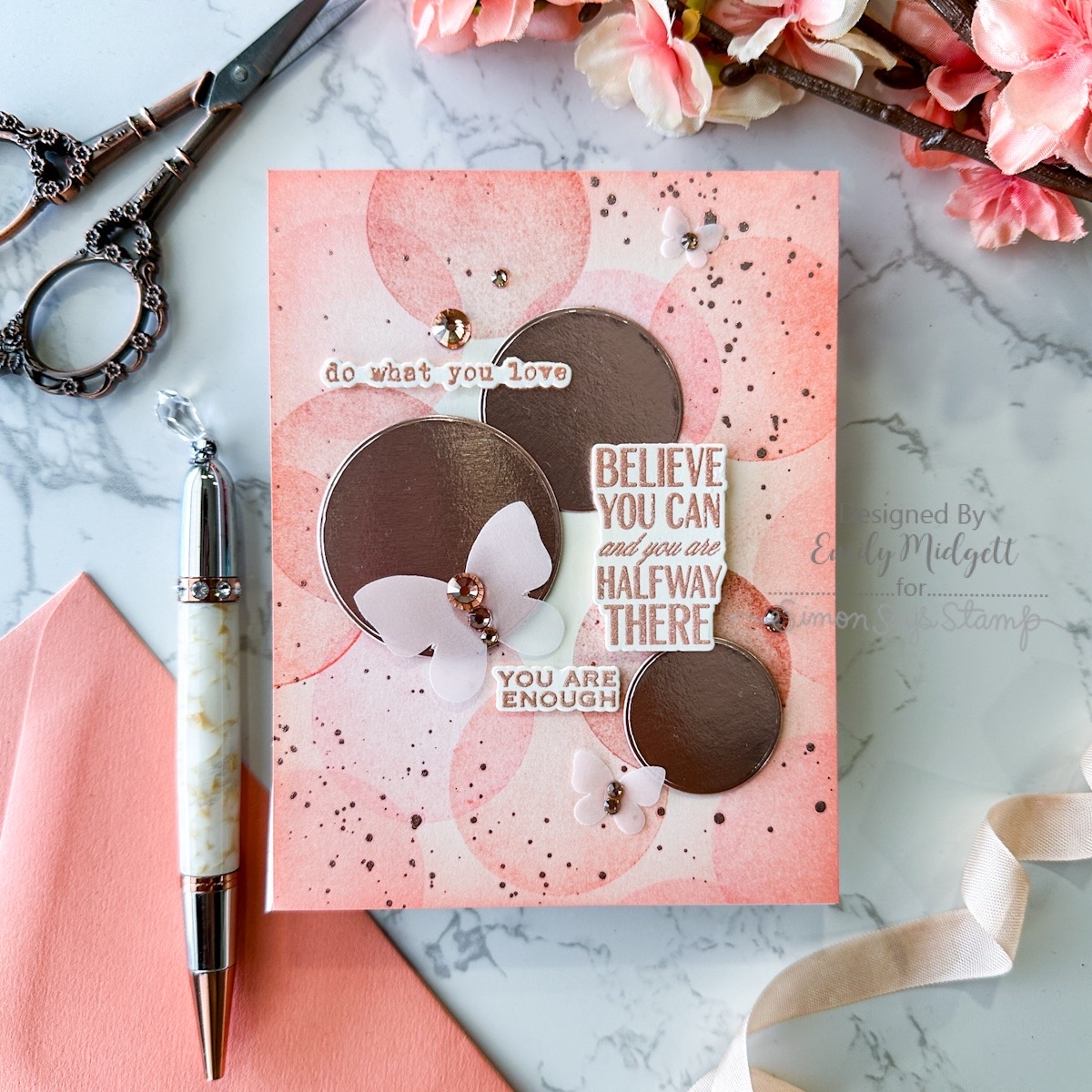 Simon Says Stamps and Dies Be Your Beautiful Self set1165by Encouragement Card | color-code:ALT13