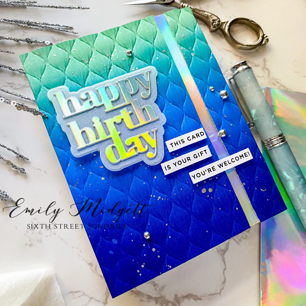 Simon Says Stamp Embossing Folder SPUN GLASS sf287 Hugs Masculine Birthday Card | color-code:ALT01