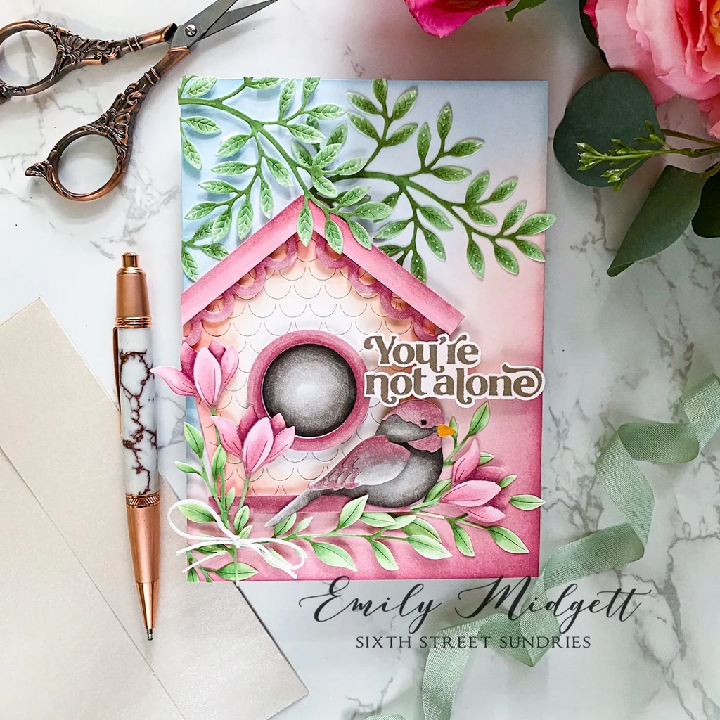 Simon Says Stamp! Simon Says Stamp SCALLOPED BIRDHOUSE Wafer Dies s786 Cozy Hugs You're Not Alone Card | color-code:ALT01