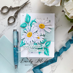 Simon Says Stamp Embossing Folder FRESH DAISIES sf281 Baby Card | color-code:ALT02