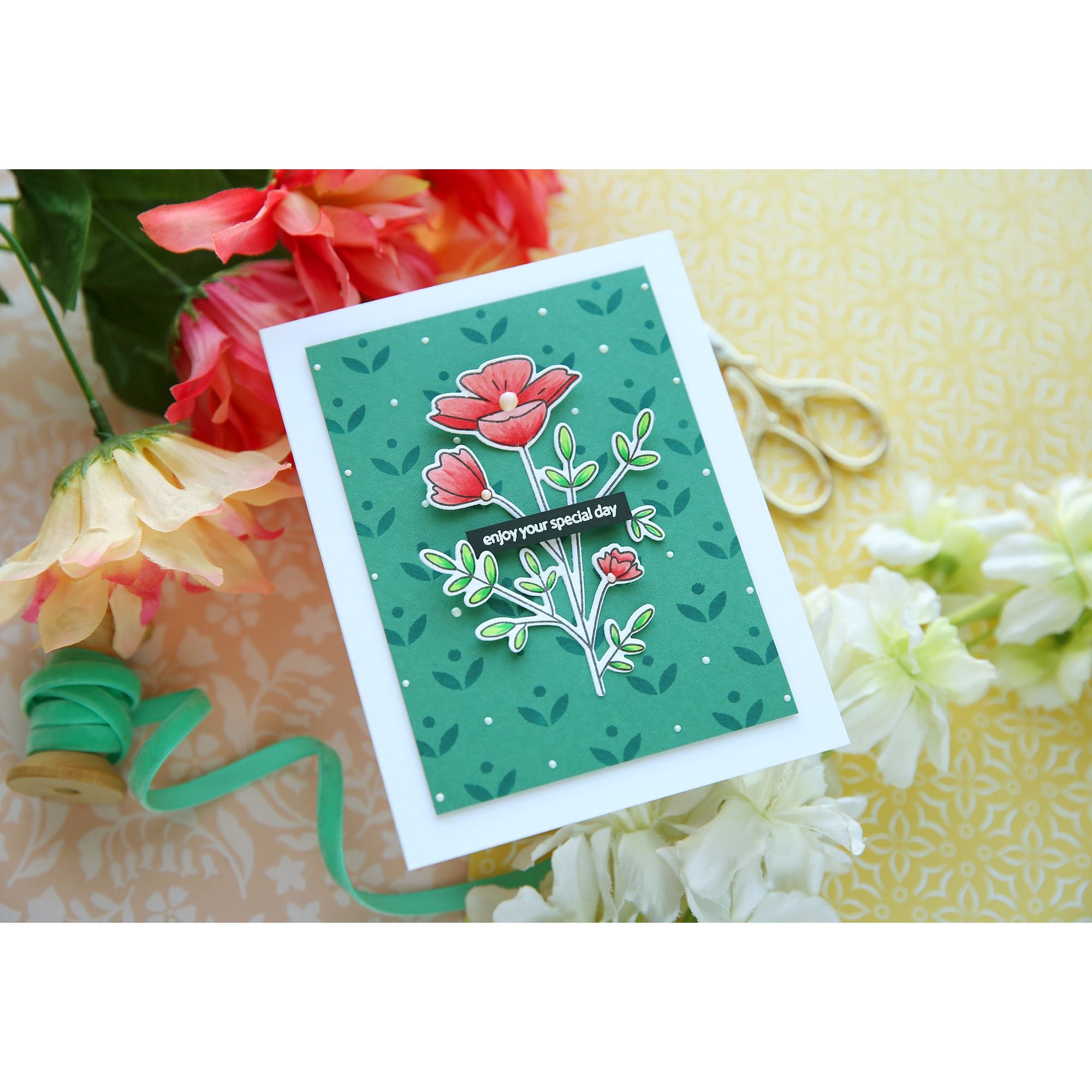 Rainbow Splash Clear Stamps Enchanted Blooms rs112c Birthday Card | color-code:ALT03