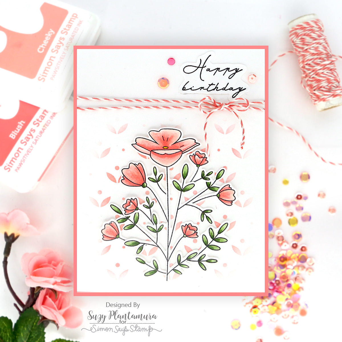 Rainbow Splash Wafer Die Enchanted Blooms rsd605c Birthday Card | color-code:ALT04