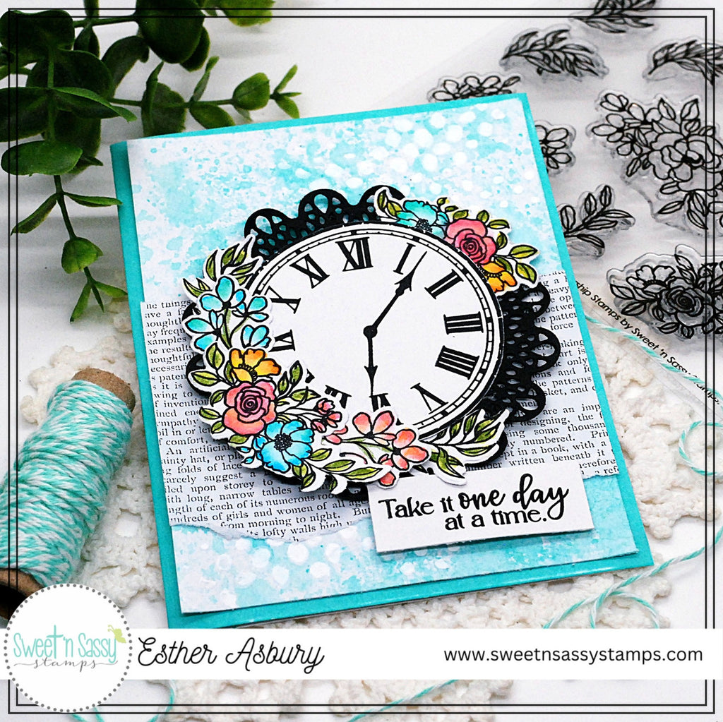 Sweet 'N Sassy Delicate Florals Bundle clock card