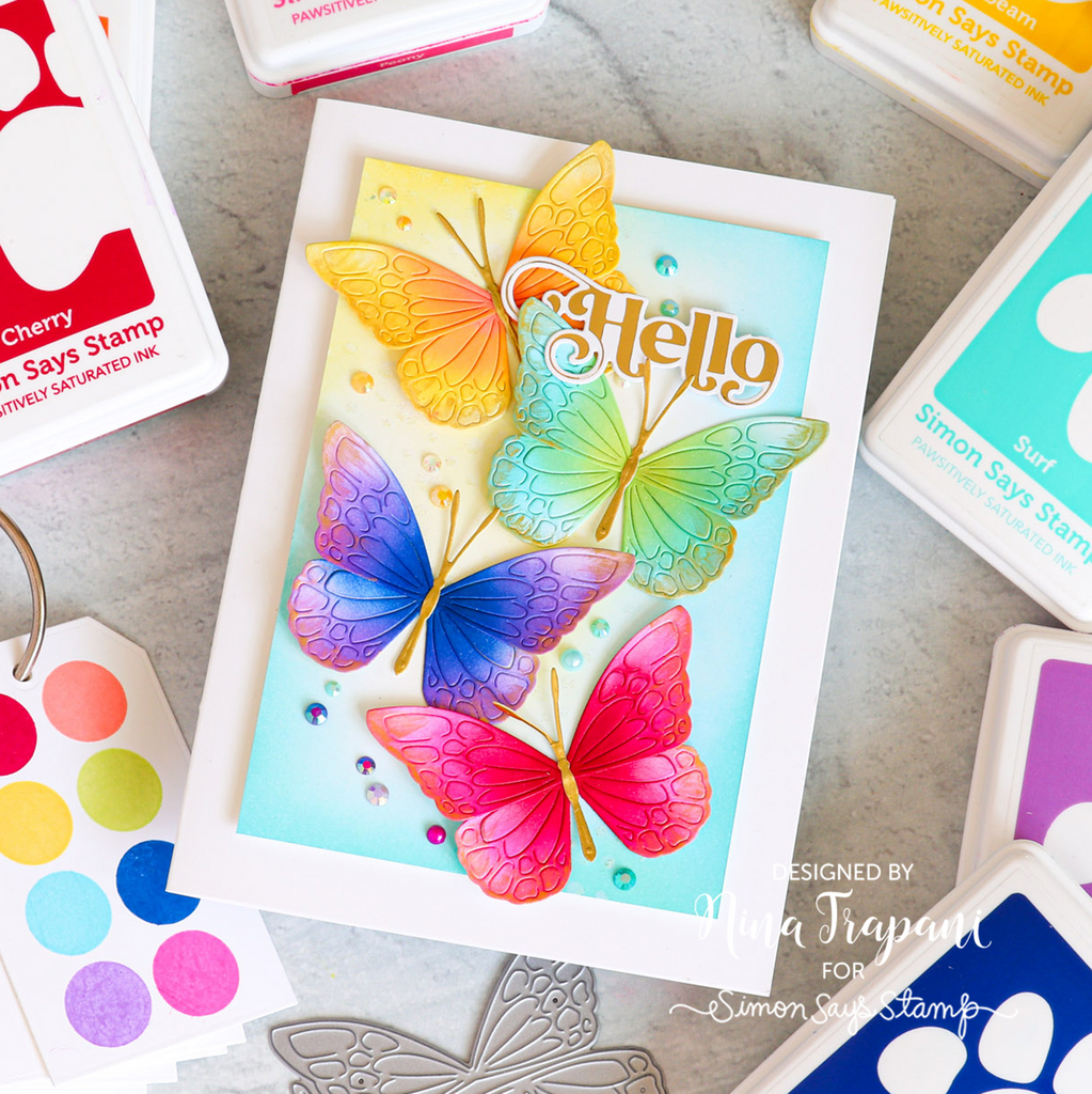 Simon Says Stamp! Simon Says Stamp ETCHED BUTTERFLY Wafer Die s742 Hello Card | color-code:ALT02