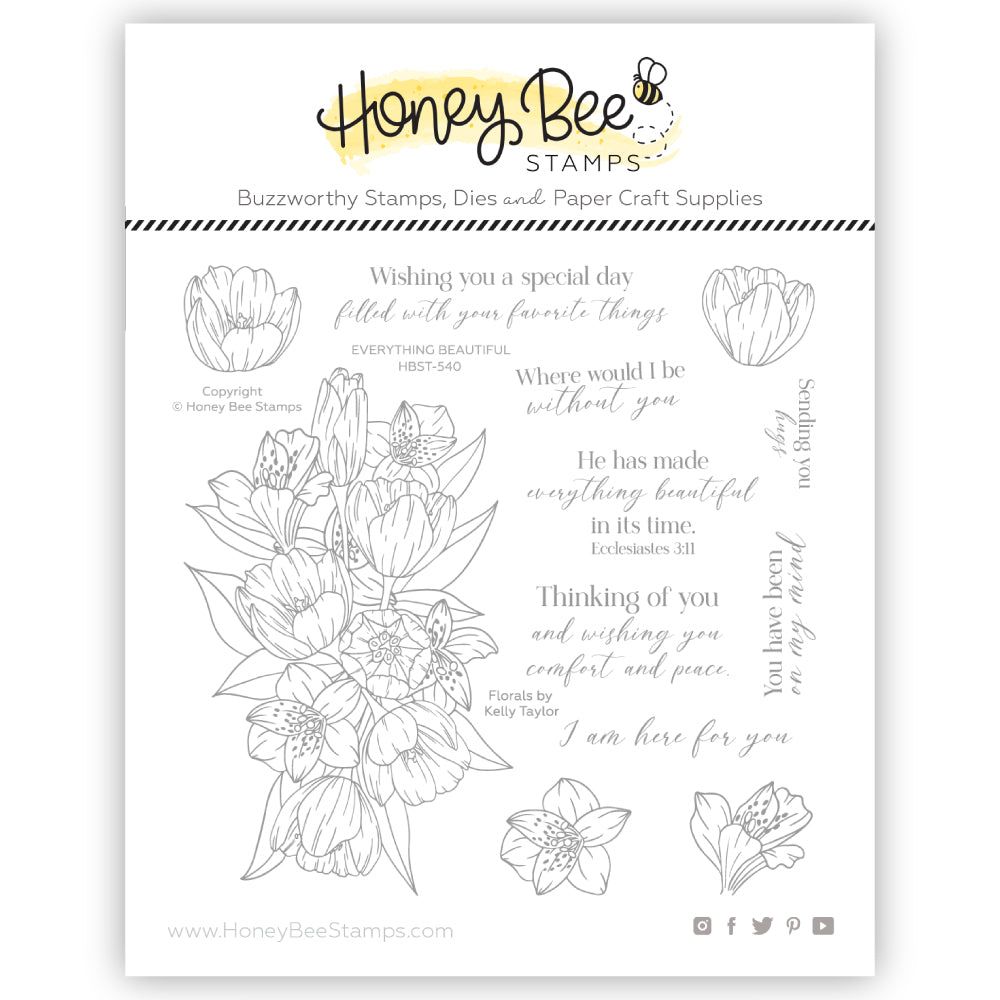 Honey Bee Everything Beautiful Clear Stamps hbst-540