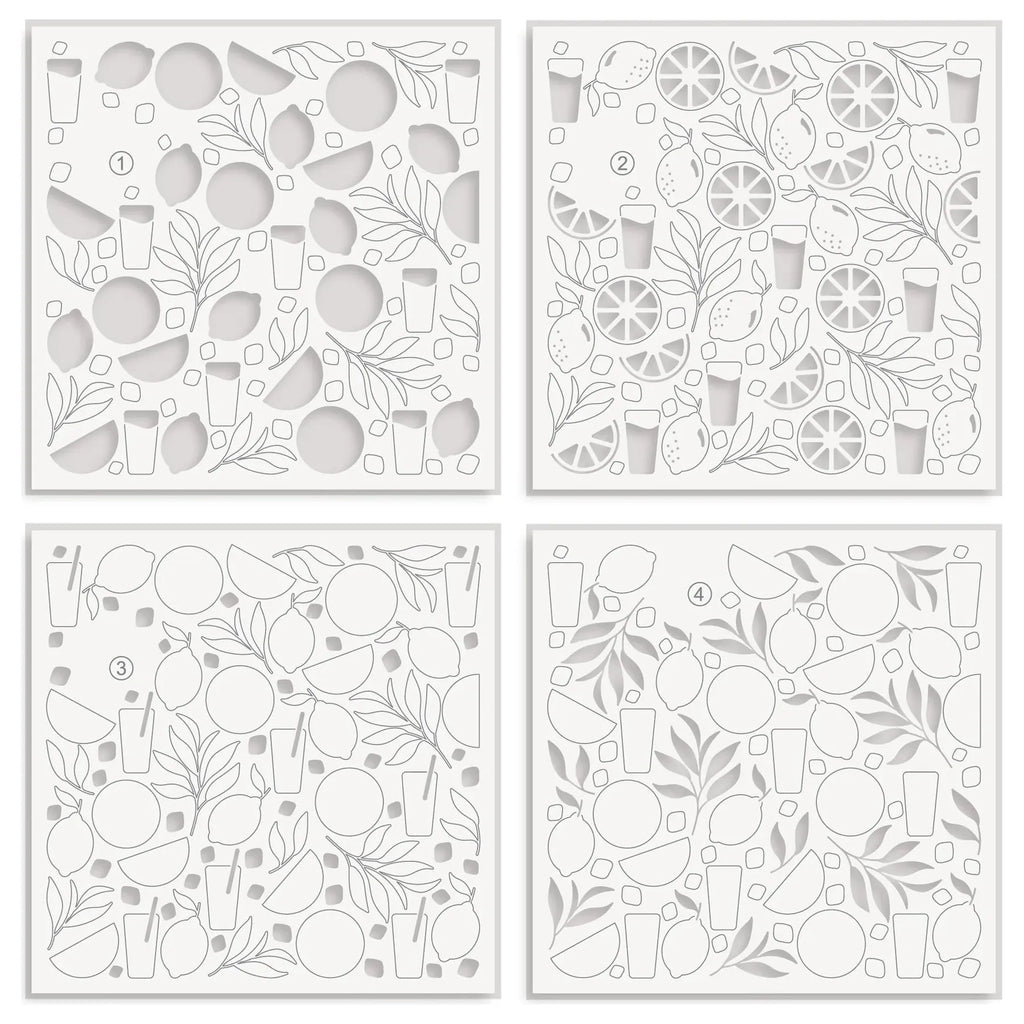Altenew Citrus Fruits Pattern Layering Stencils ALT8003 layering