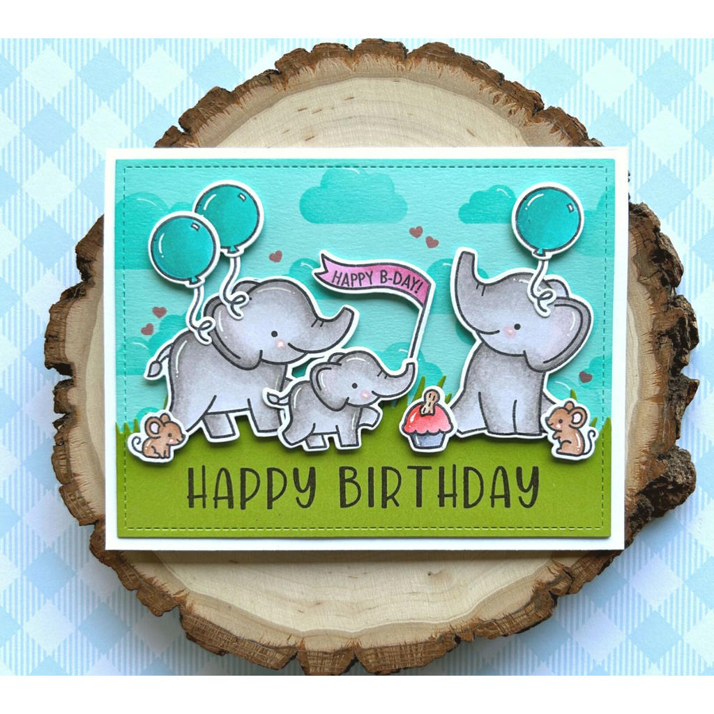 Lawn Fawn Set Elephant Parade Add-On Clear Stamps and Dies lfepao | color-code:ALT01
