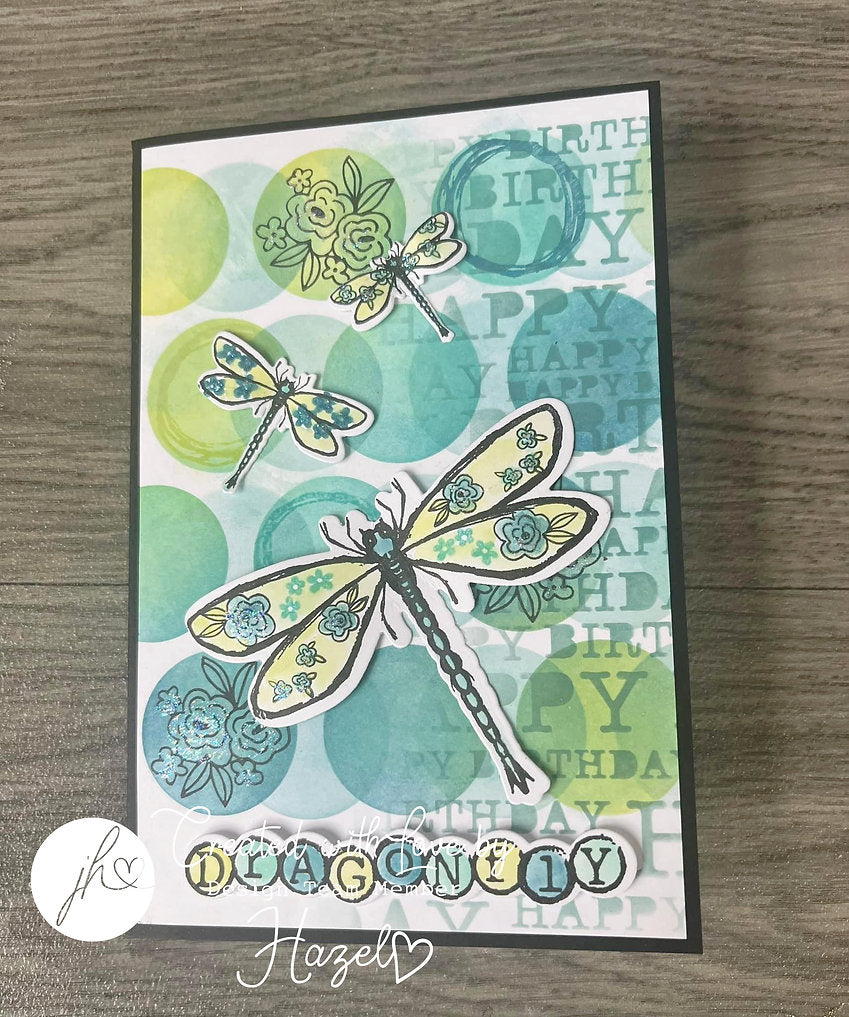 Julie Hickey Designs Dotty About You Stencil and Mask Set DS-PL-1049 Dragonfly