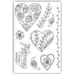 Julie HIckey Designs Hearts and Florals Clear Stamps ds-mg-1023