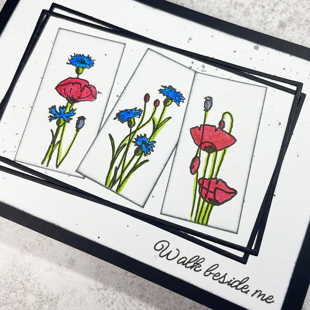 Julie Hickey Designs Peter's Poppies and Cornflowers Clear Stamps ds-pt-1058 walk beside me