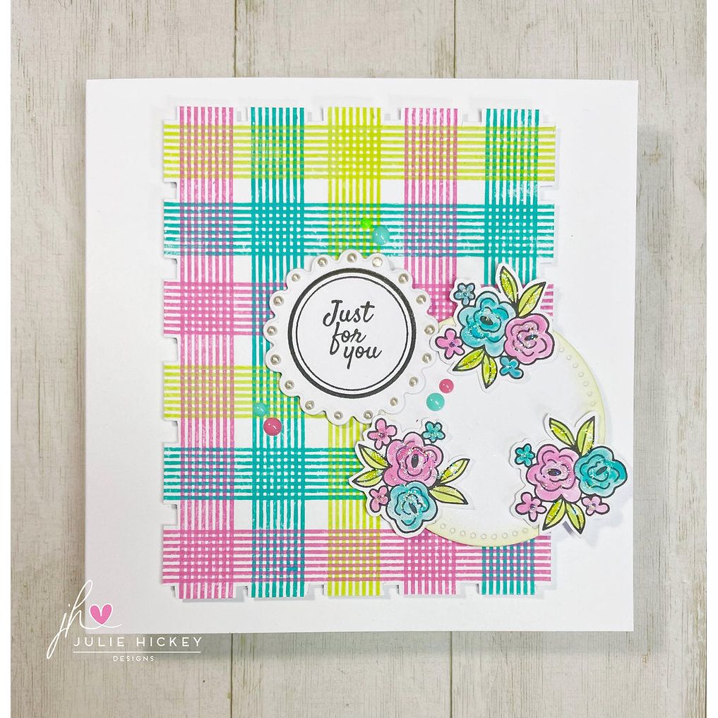 Julie Hickey Designs Blooming Lovely Clear Stamps DS-PL-1047 Plaid