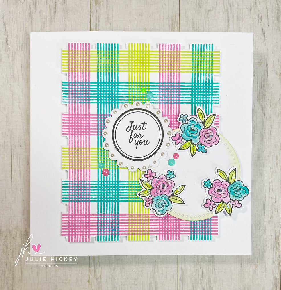 Julie Hickey Designs Blooming Lovely Clear Stamps DS-PL-1047 Plaid