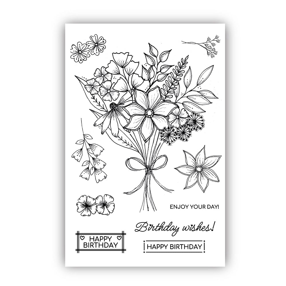 Julie Hickey Designs Julie's Hand Picked Bouquet Clear Stamps jh1079
