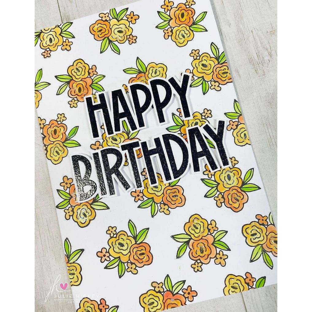 Julie Hickey Designs Blooming Lovely Clear Stamps DS-PL-1047 Birthday