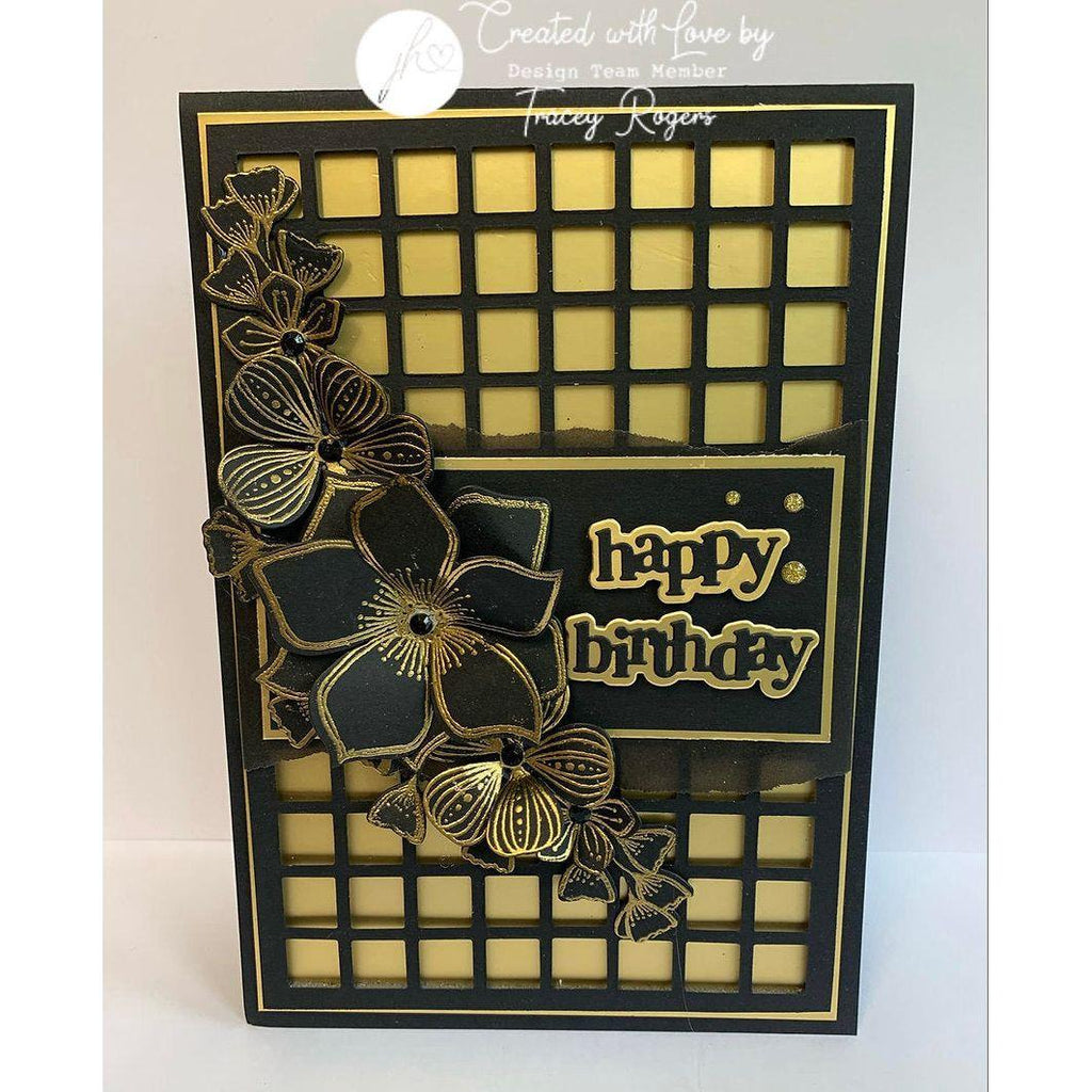 Julie Hickey Designs Hazel's Sentiment Medley Dies ds-he-1063 black and gold