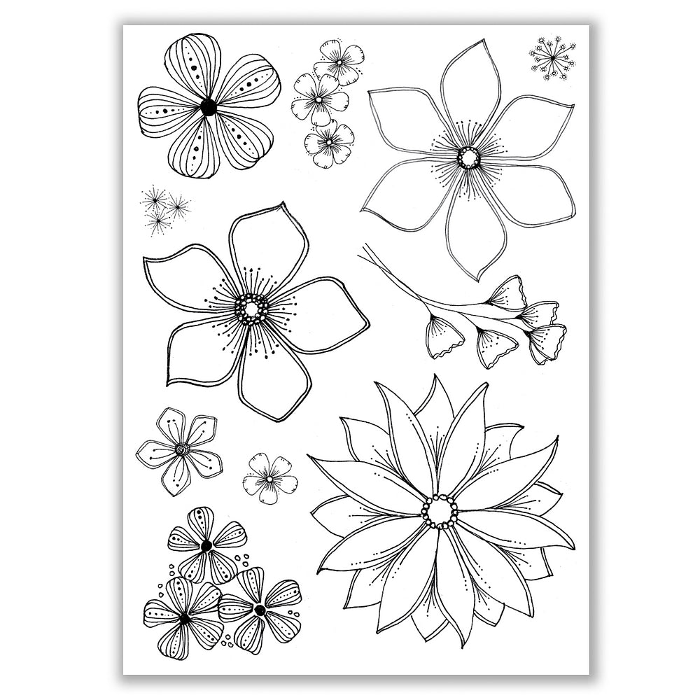 Julie Hickey Designs Julie's Hand Picked Flowers Clear Stamps jh1077