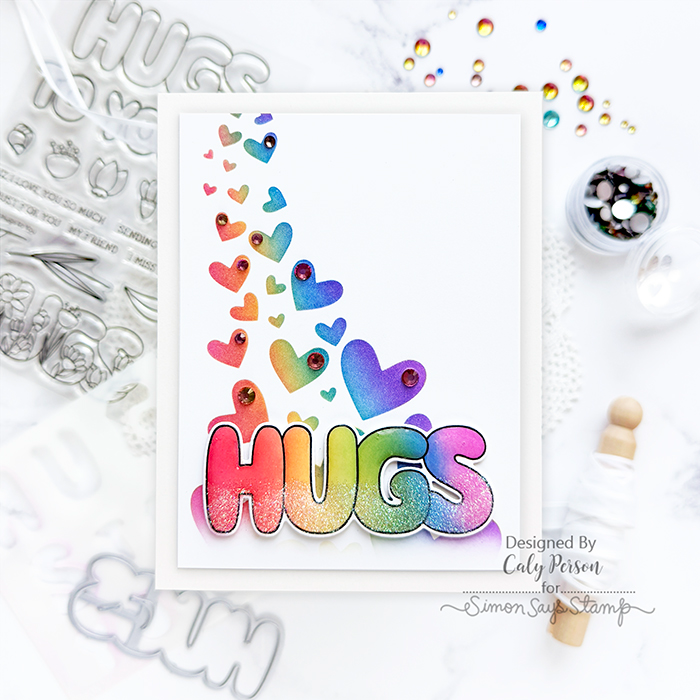 Simon Says Stamp Stencils Hugs to You 1071stc To Be Loved Hugs Card | color-code:ALT04