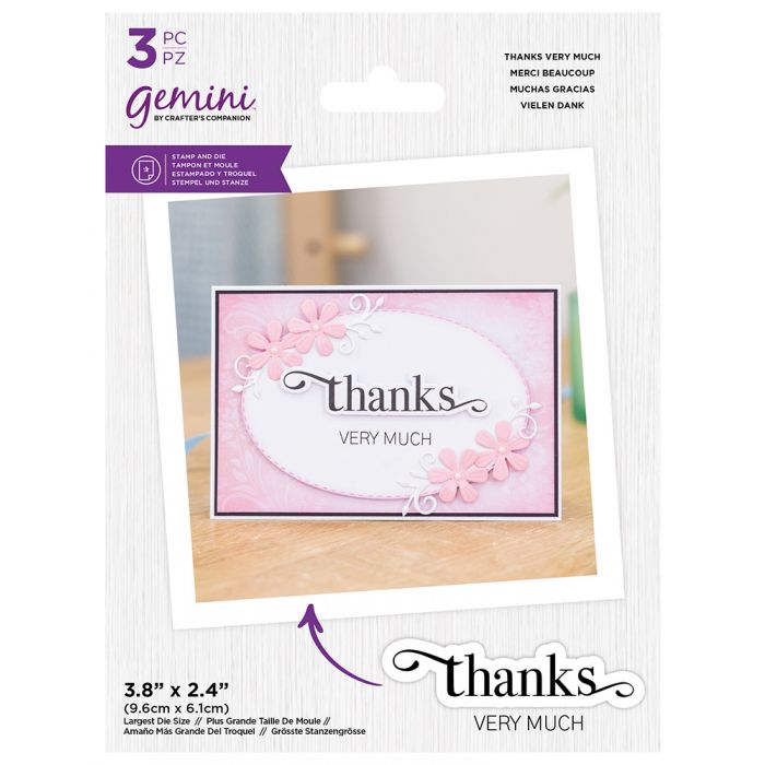Gemini Thanks Very Much Clear Stamp And Die Set gem-std-fs-thvm