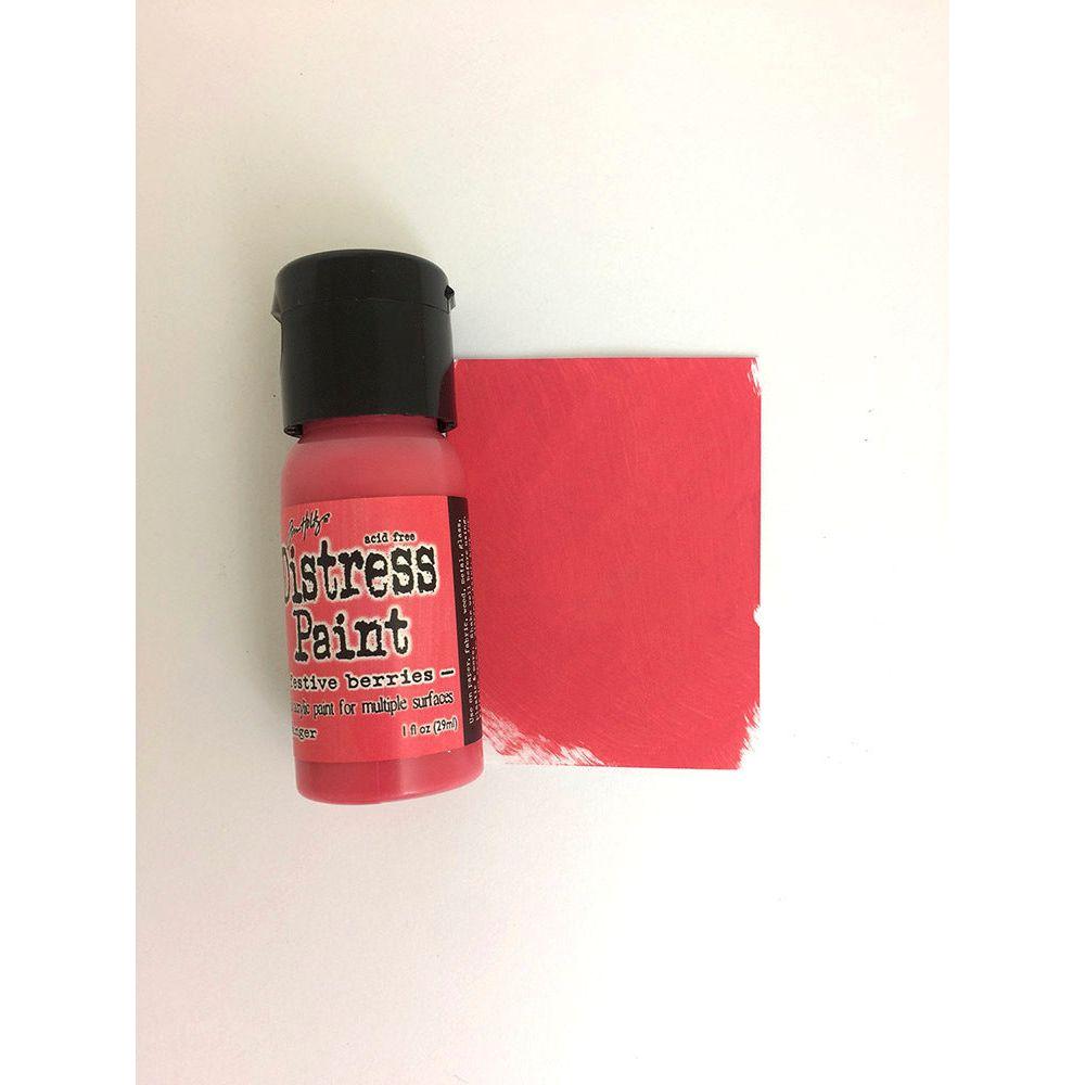 Tim Holtz Flip Top Distress Paint Festive Berries Ranger TDF53040 Color Swatch