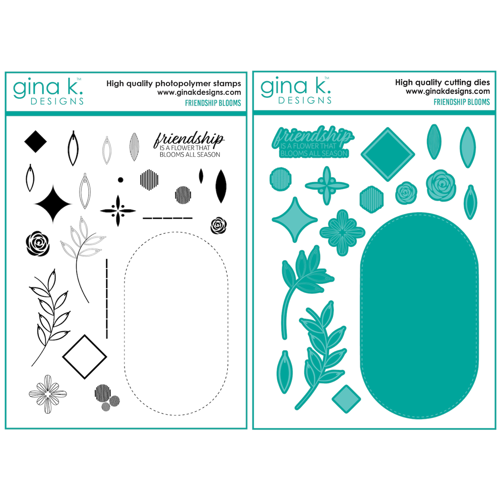 Gina K Designs Friendship Blooms Clear Stamps and Dies Set