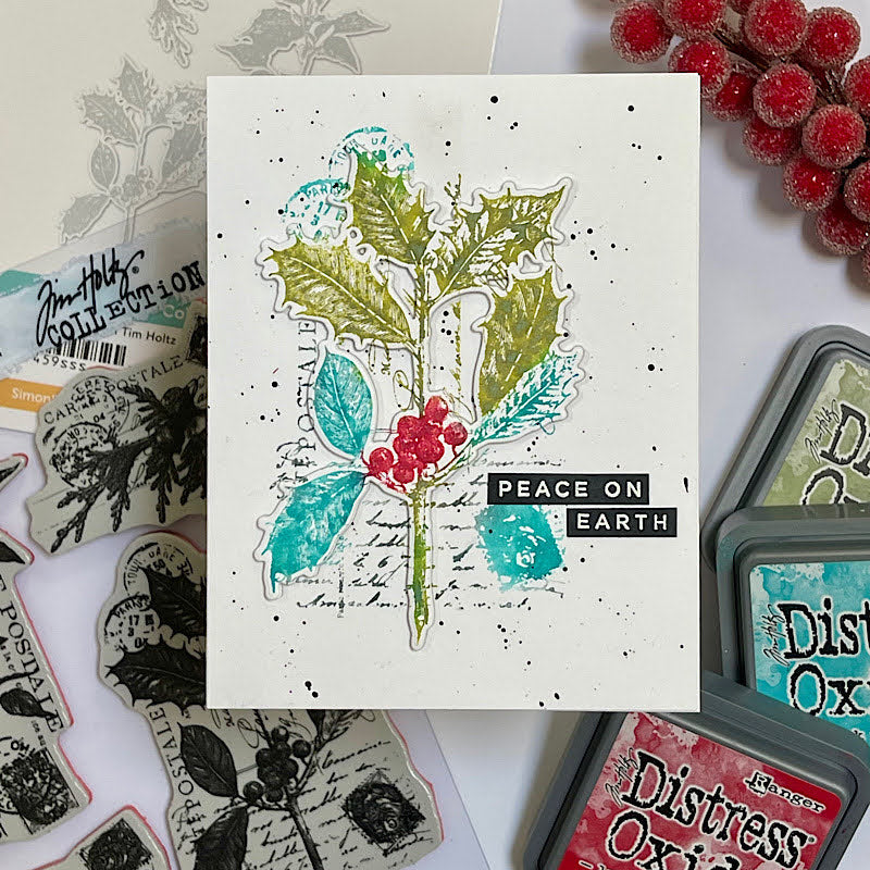 PREORDER Tim Holtz Cling Rubber Stamps Festive Collage cms459