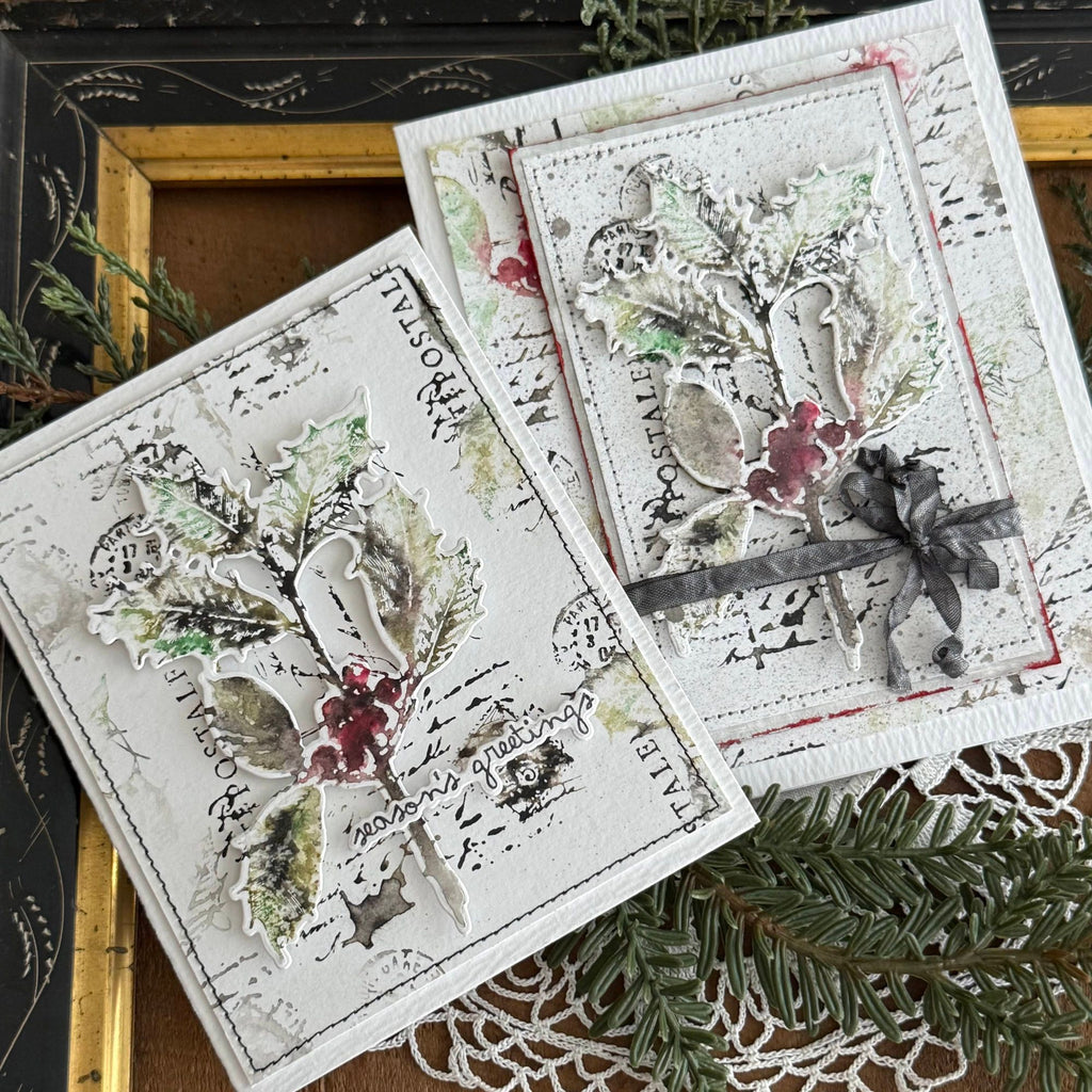 PREORDER Tim Holtz Cling Rubber Stamps Festive Collage cms459