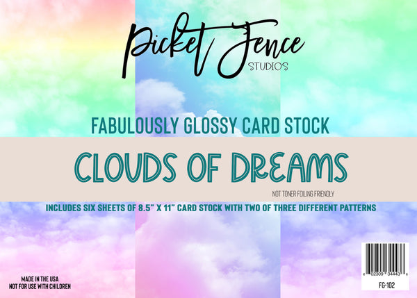 Picket Fence Studios - Fabulously Glossy - Card Stock - Clouds of Dreams