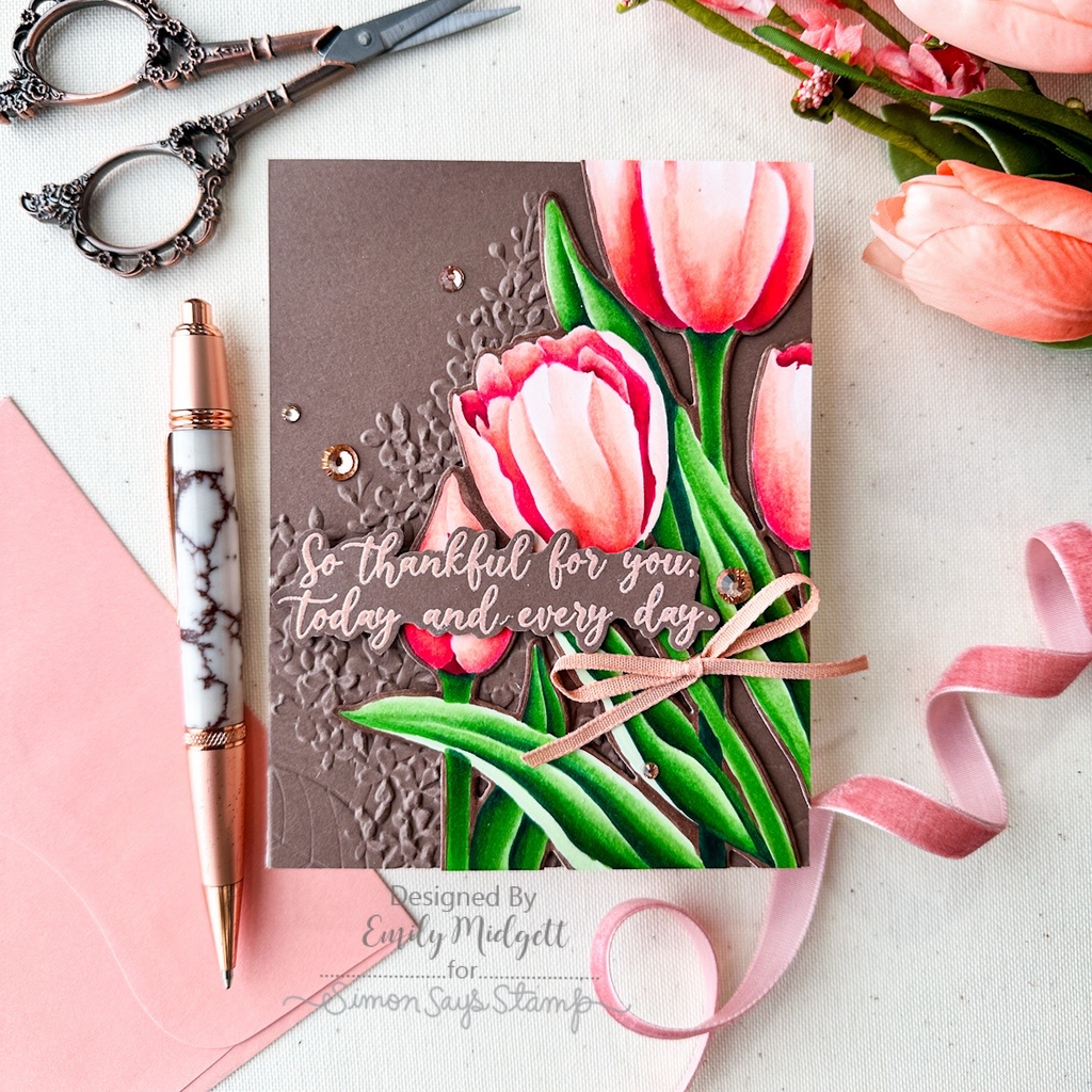 Simon Says Clear Stamps MOTHER'S DAY TULIPS sss202495c Thankful Card | color-code:ALT01