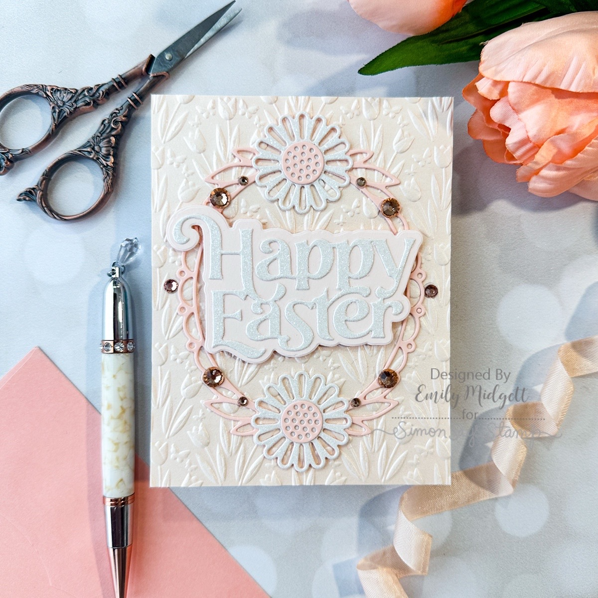 Simon Says Stamp Daisy Oval Frame Wafer Dies 1070sd Celebrate Easter Card | color-code:ALT10