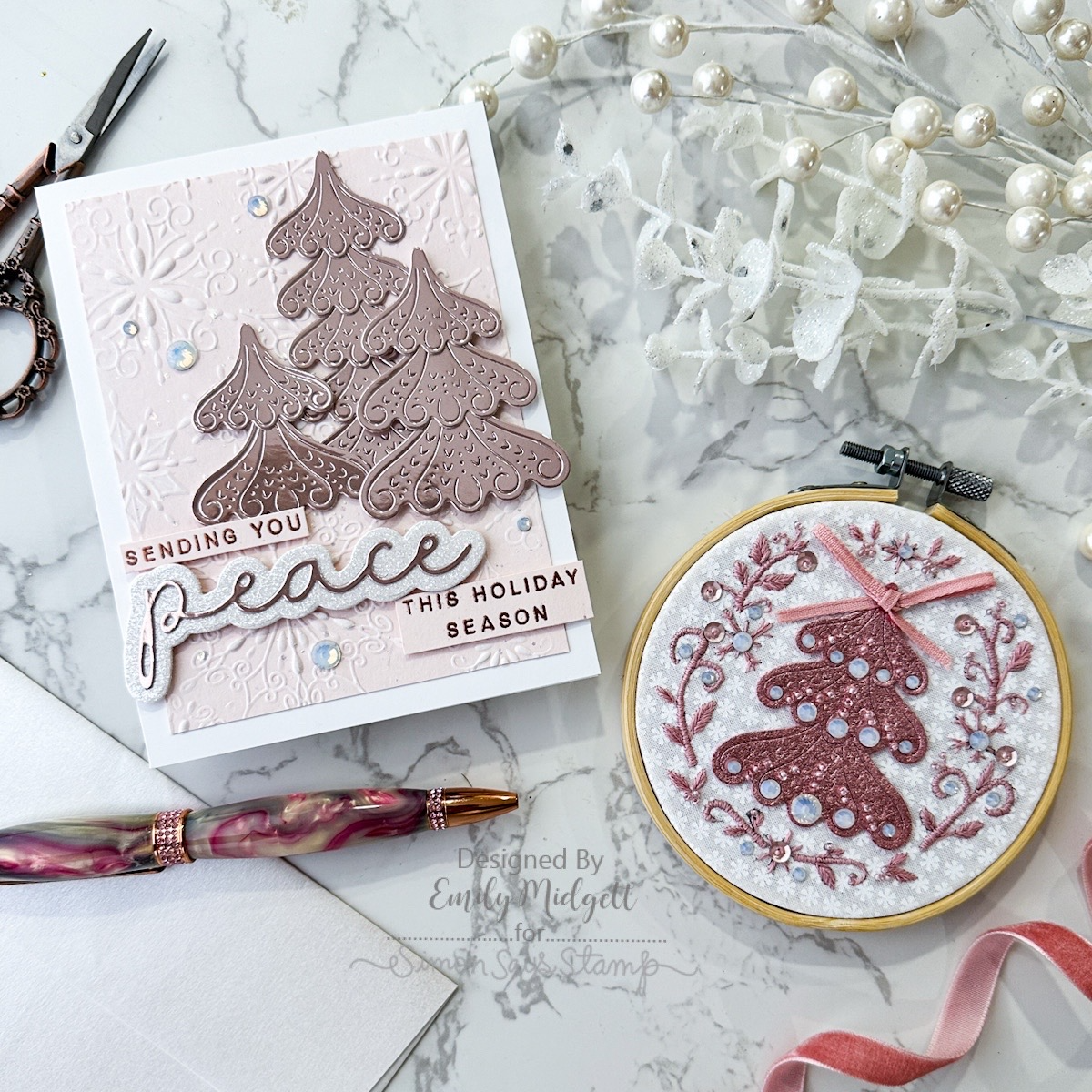 Simon Says Stamp Frosty Nordic Tree Wafer Dies s1083 Sugar and Spice Holiday Card and Gift | color-code:ALT07