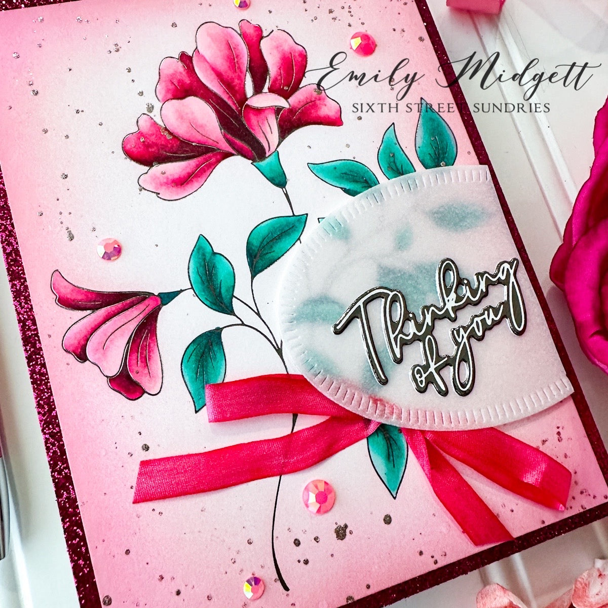 Pinkfresh Studio Amazing Things Press Plates 244224 Thinking Of You Card | color-code:ALT03