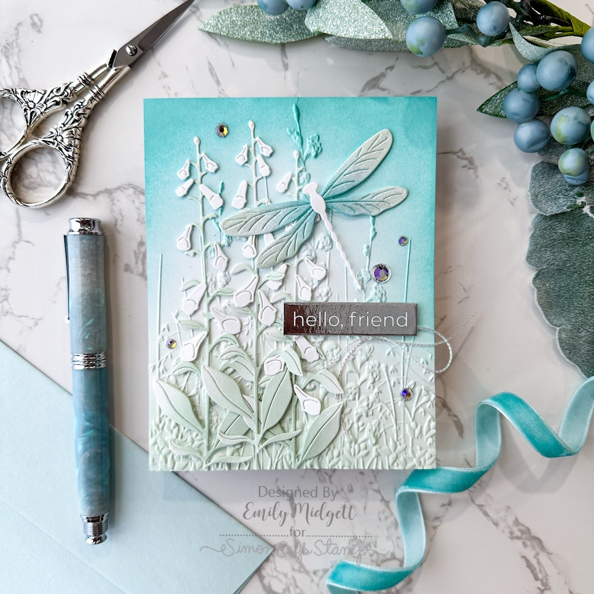 Simon Says Stamp Bright Dragonfly Wafer Dies s1002 Friend Like You Friend Card | color-code:ALT02