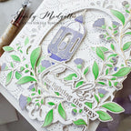 Pinkfresh Studio Lantern Botanicals Stencil Set 219724 Spring Card | color-code:ALT03