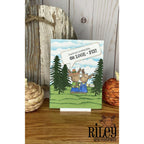 Riley And Company Funny Bones Oh Look Pie! Cling Rubber Stamp rwd-1190 forest 
