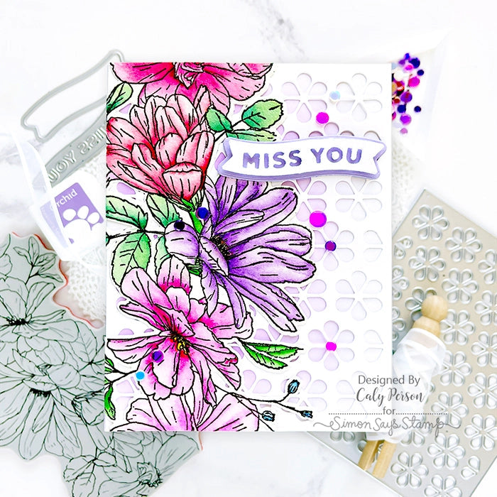 Tim Holtz Cling Rubber Stamps Floral Trims CMS461 miss you | color-code:ALT09